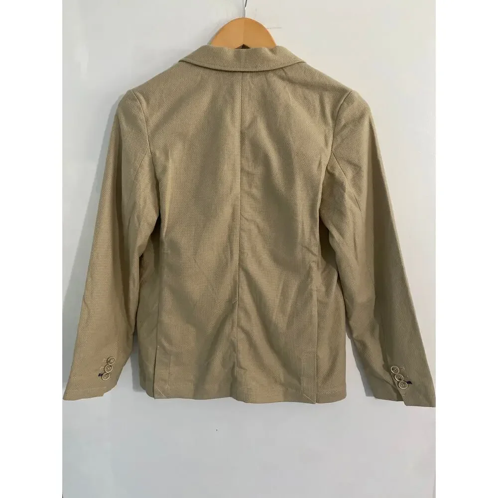 Massimo Dutti blazer NEW boys size 11-12 tan cotton classic preppy